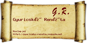 Gyuricskó Renáta névjegykártya